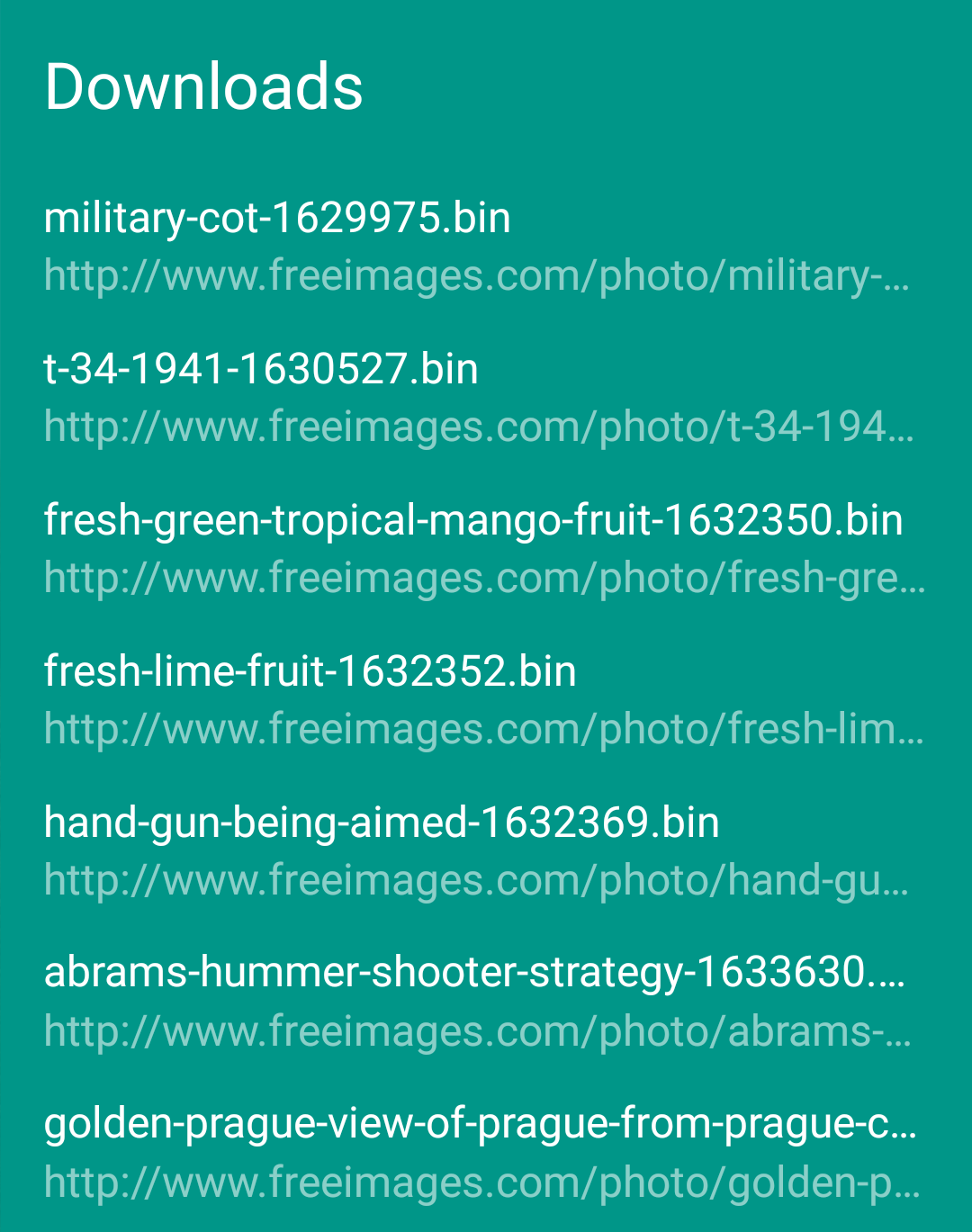 download list browser widget